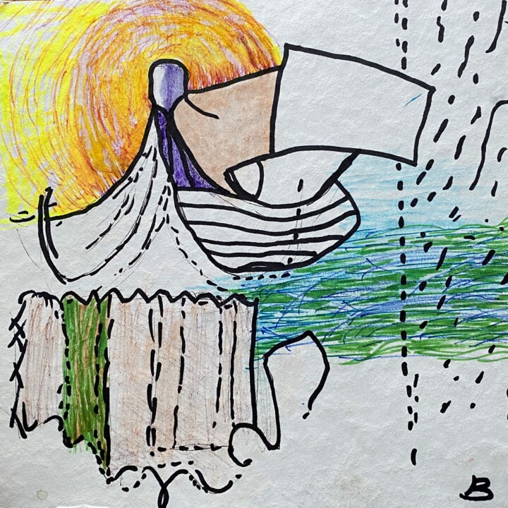 Vor mir die Welt 绘画, 9.8x9.8 in