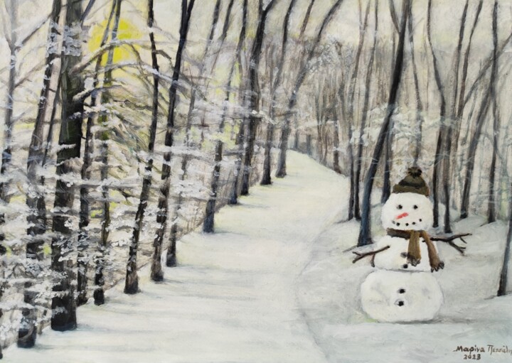 Painting titled "The sun is coming" by Marina Petsali, Original Artwork, Oil