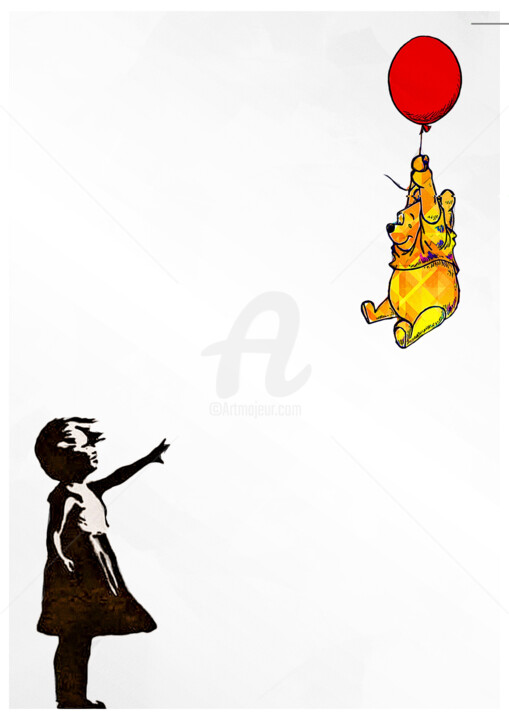 Banksy, bye bye Winnie 绘画, 11.4x8.3 in