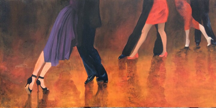 Dance 80-1 绘画, 15.8x31.5 in