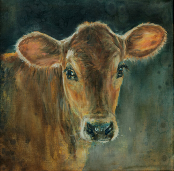 Jersey kalfje 绘画, 23.6x23.6 in
