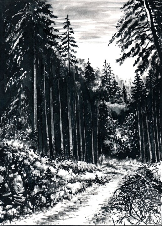 Among the Winter 28 / Среди зимы 28 图画, 8.7x6.3 in