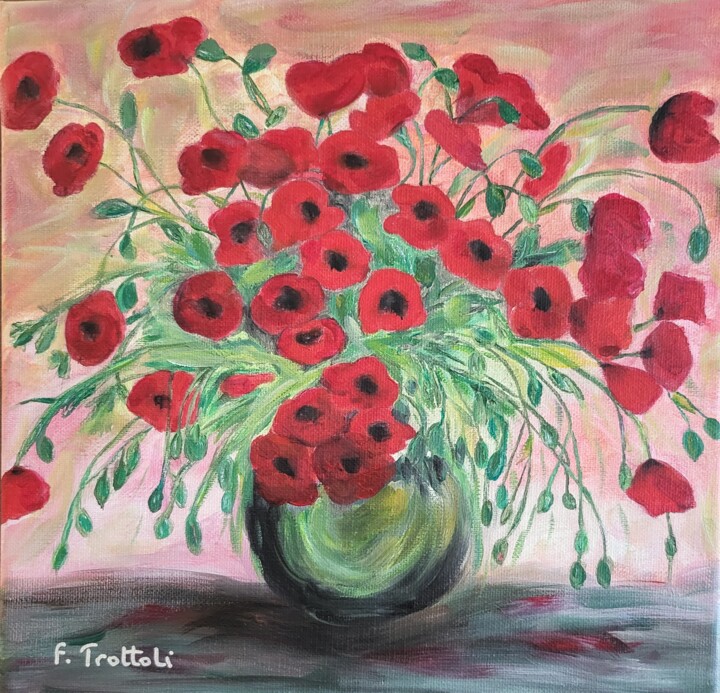 Bouquet de coquelicots 绘画, 11.8x11.8 in