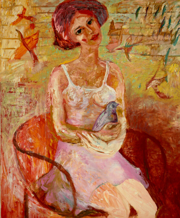Błękitny ptak 绘画, 47.2x39.4 in