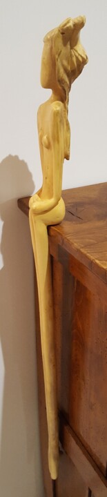 Scultura intitolato "Rêveuse ... au bord…" da Max Bernard, Opera d'arte originale, Legno