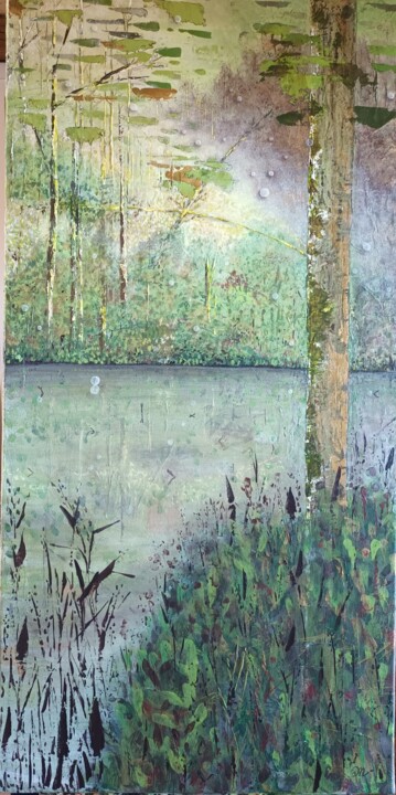Peinture intitulée "Instant crépusculai…" par Emmanuelle Gaillard, Œuvre d'art originale, Acrylique Monté sur Châssis en bois