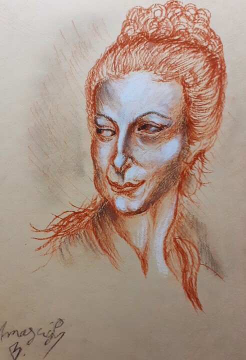 Portrait d'une Femme d'Antan 图画, 11.8x9.1 in