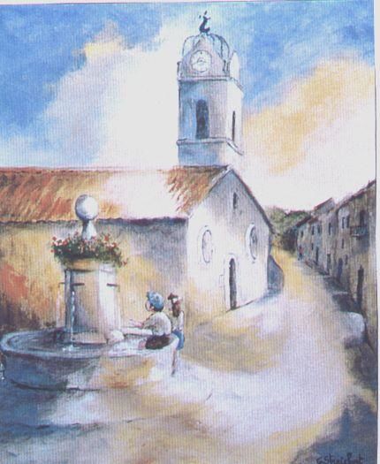 Peinture intitulée "Greoux -les -Bains" par Géraldine Streichert, Œuvre d'art originale, Huile