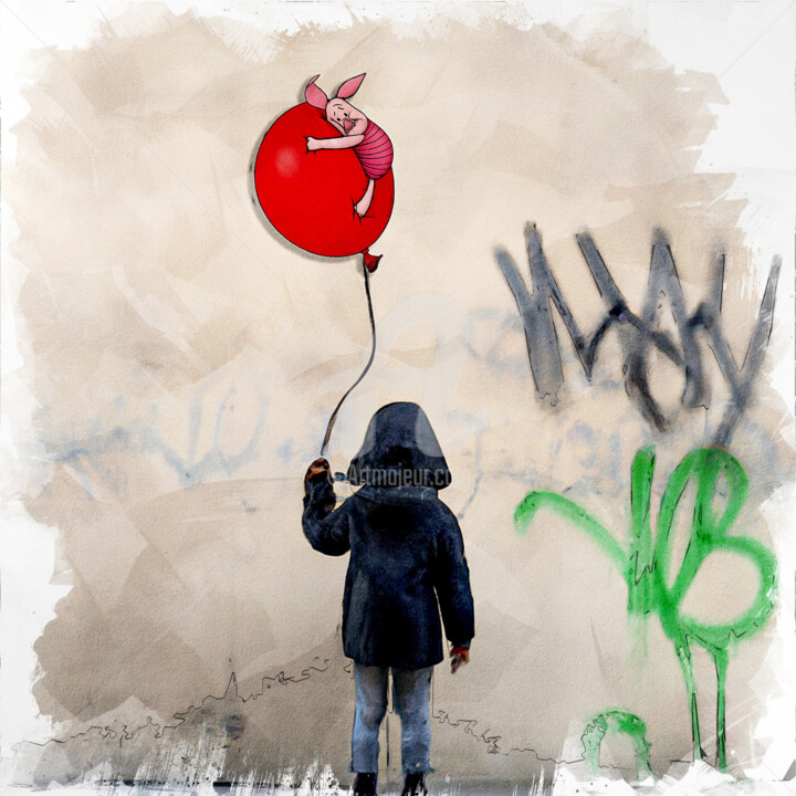 Porcinet, la fille au ballon 数字艺术