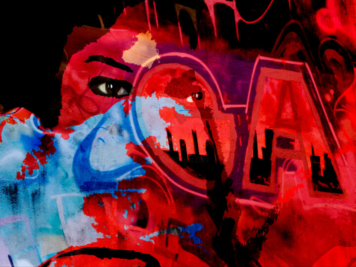 Photographie intitulée "Red Eyes" par Borrel, Œuvre d'art originale, Photographie numérique Monté sur Plexiglas