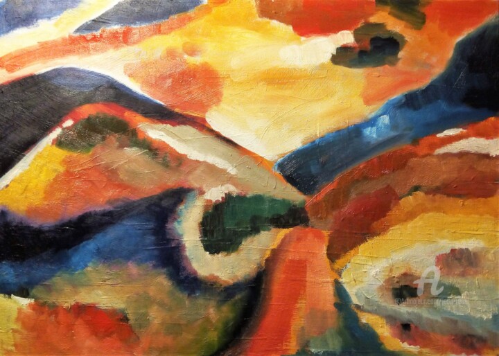 Une vallée 绘画, 13x18.1 in