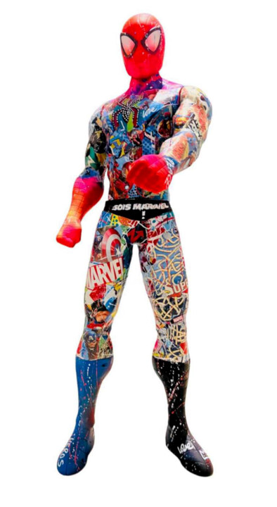 Spiderman Pop Art 雕塑, 31.5x13.8 in
