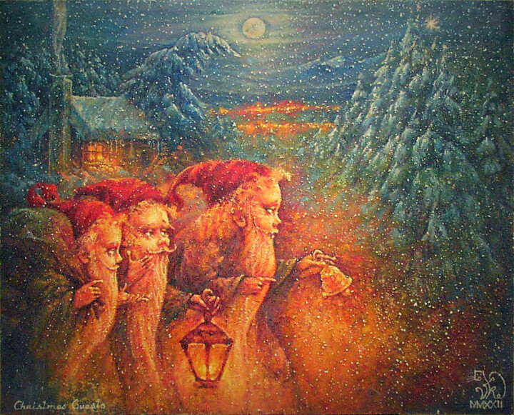 Christmas Guests 2022 绘画, 14.2x17.7 in