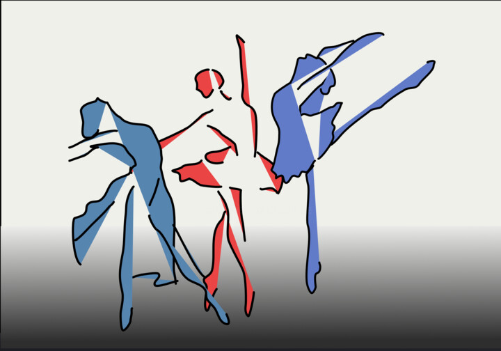 Ballerinas en espace 数字艺术, 20.5x33.9 in