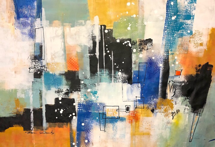 Peinture intitulée "Un Noël sous la nei…" par Dam Domido, Œuvre d'art originale, Acrylique
