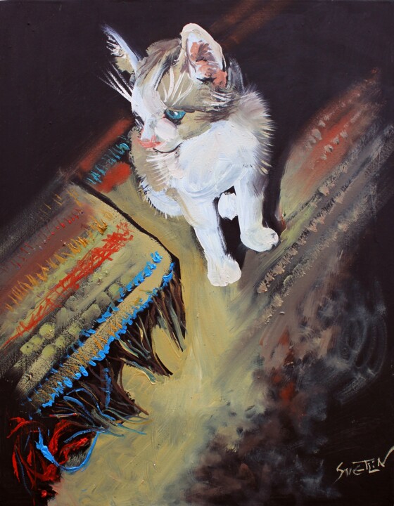 The kitten 绘画, 17.7x13.8 in