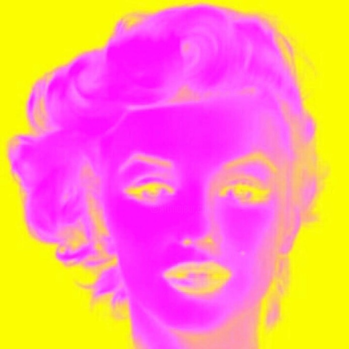 Digitale Kunst getiteld "Pink Marilyn Gold S…" door Svetlana Fabrikant, Origineel Kunstwerk, Digitaal Schilderwerk Gemonteer…