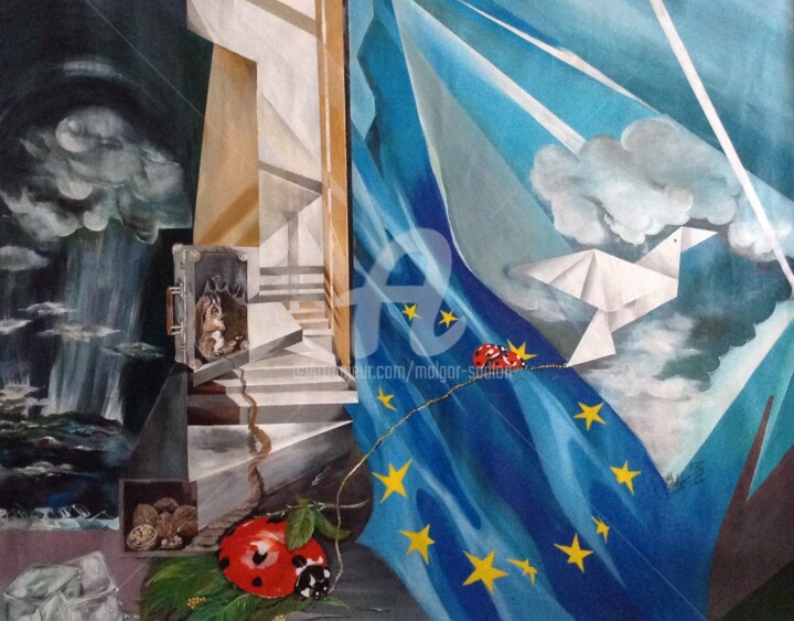 Incertitudes du XXI siècle Pittura, 55,1x66,9 in