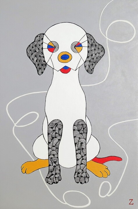 Malerei mit dem Titel "george" von Dr. Katharina Zlöbl, Original-Kunstwerk, Acryl Auf artwork_cat. montiert