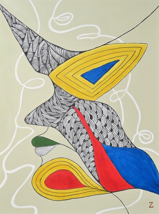 Malerei mit dem Titel "the king" von Dr. Katharina Zlöbl, Original-Kunstwerk, Acryl Auf Keilrahmen aus Holz montiert
