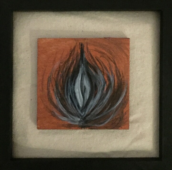Pintura titulada "Sheelagh Na Gig #5" por Elizabeth Hefty-Khoury, Obra de arte original, Acrílico Montado en Panel de madera