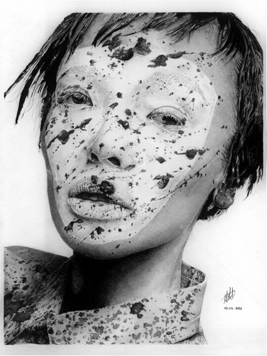 Inked Girl 图画, 18.9x14.2 in