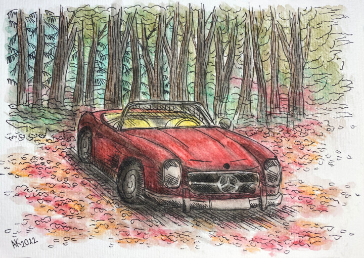In an Autumn Forest 绘画, 5.5x7.9 in