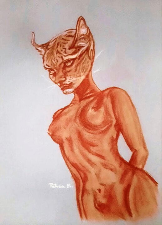 Féline 2 图画, 16.5x11.8 in