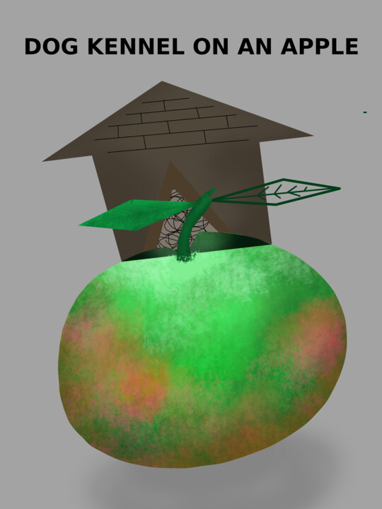 Dog Kennel On An Apple 数字艺术