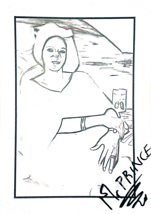 Drawing titled "ART96" by Sewa Situ Prince-Agbodjan, Original Artwork, Pencil