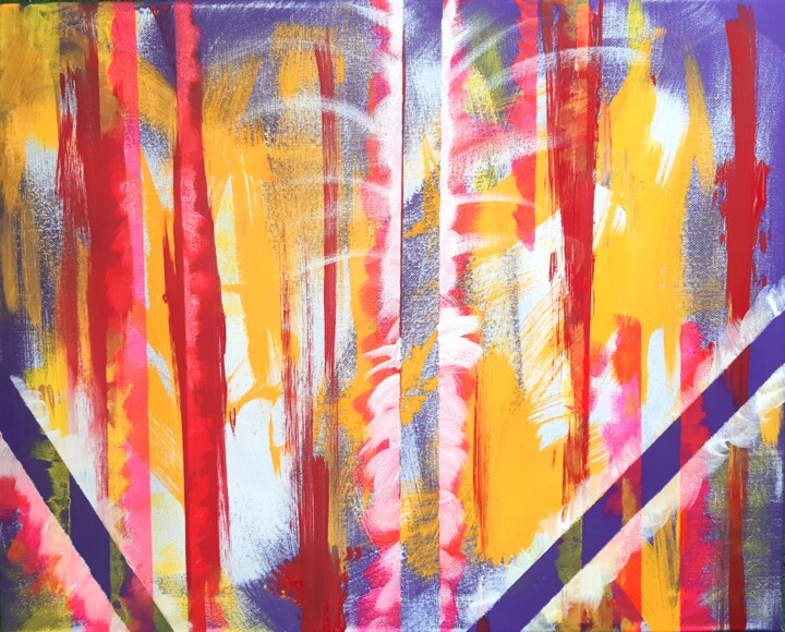 Peinture intitulée "Portes entrouvertes" par Angelique Mouton, Œuvre d'art originale, Acrylique