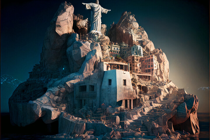 Christ the Redeemer Statue in Rio de Janeiro... favela Digital Arts
