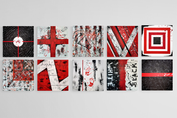 "Pray for Ukraine!" (Set of 10) Painting 绘画, 47.2x118.1 in