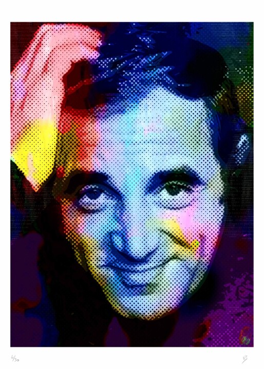 Sérigraphie Aznavour 印花与版画, 27.6x19.7 in