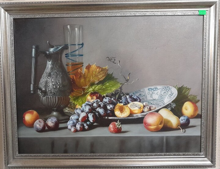 Painting titled ""Натюрморт с кувшин…" by Oleg Dydyshko, Original Artwork, Oil