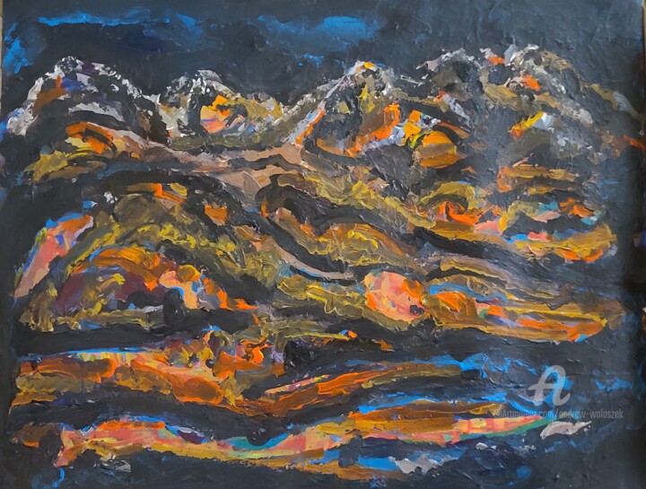 Painting titled "Dunajec" by Andrew Walaszek, Original Artwork, Acrylic