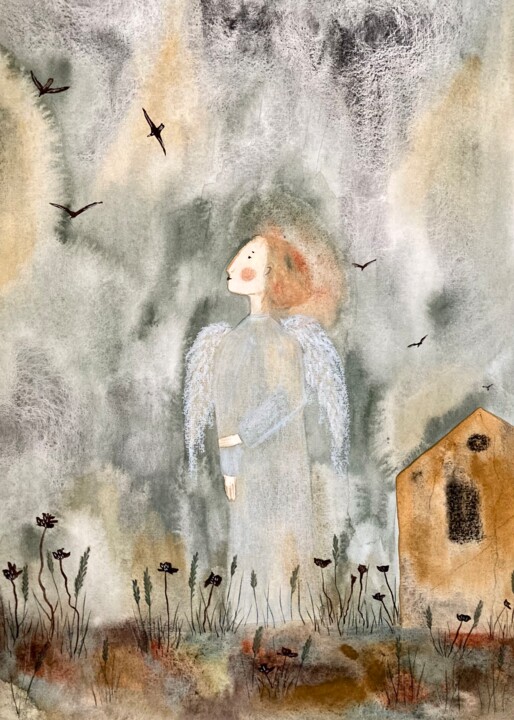 Photography titled "November Angel" by Ekaterina Bokova, Original Artwork, Watercolor