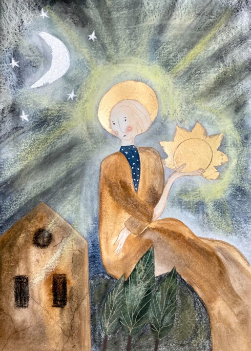 Photography titled "awakening angel" by Ekaterina Bokova, Original Artwork, Watercolor