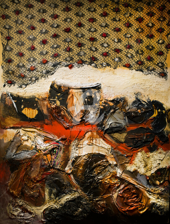 Collages titled "Árbol libre de vene…" by Jesús Lara Sotelo, Original Artwork, Collages Mounted on Wood Panel