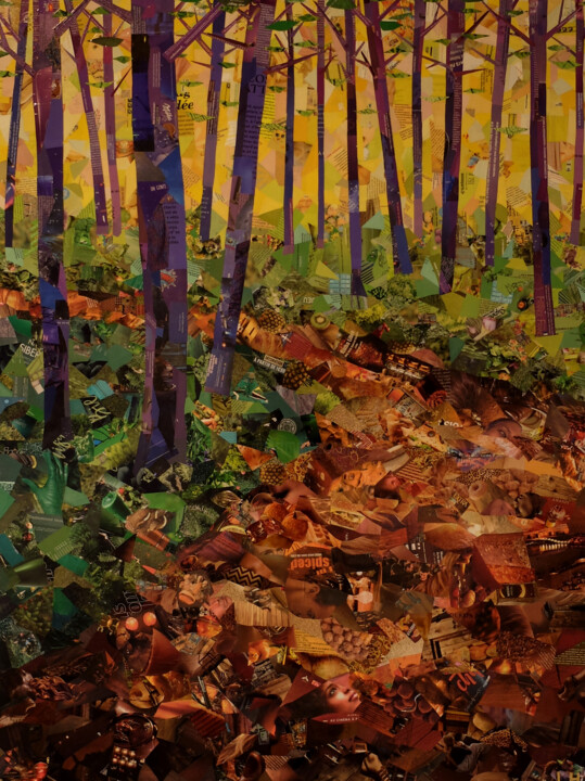 Chemin 1 Collages, 51.2x38.2 in