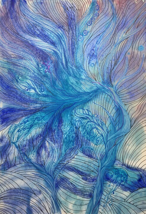 Streams 绘画, 16.1x11 in