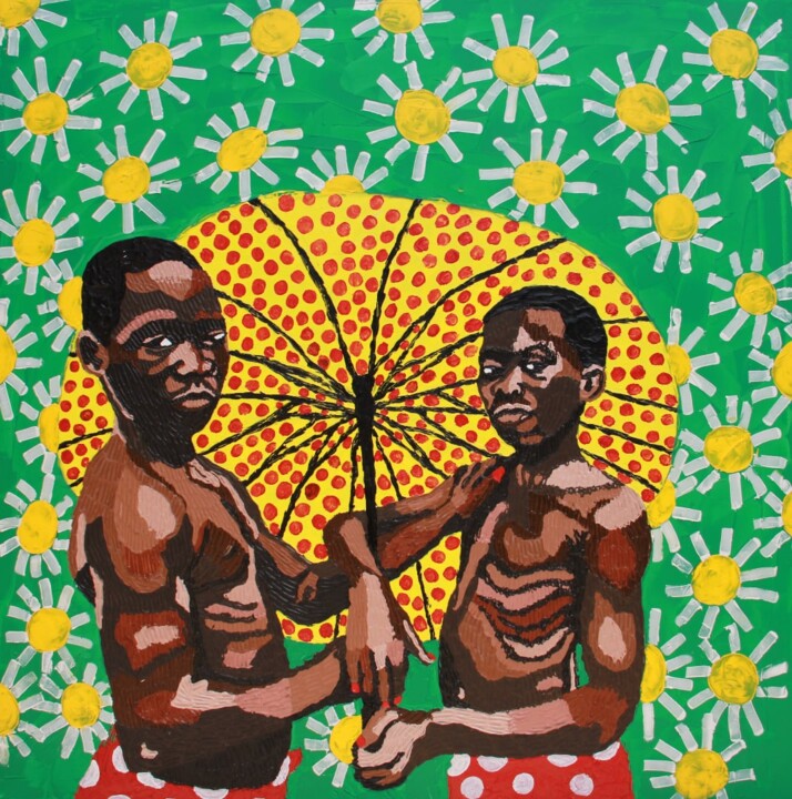 绘画 标题为“Brotherly love” 由Daniel Gyekyi Gyan, 原创艺术品, 丙烯
