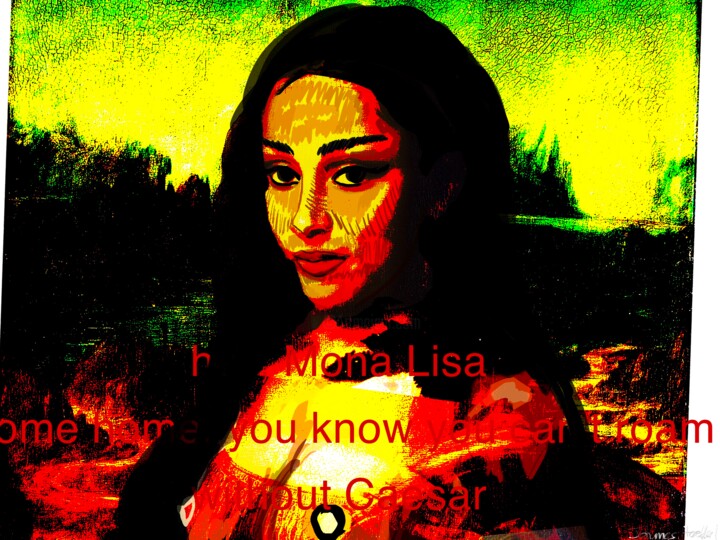 Pittura intitolato "Mona Lisa 1" da Johannes Hoelderl, Opera d'arte originale, Lavoro digitale 2D