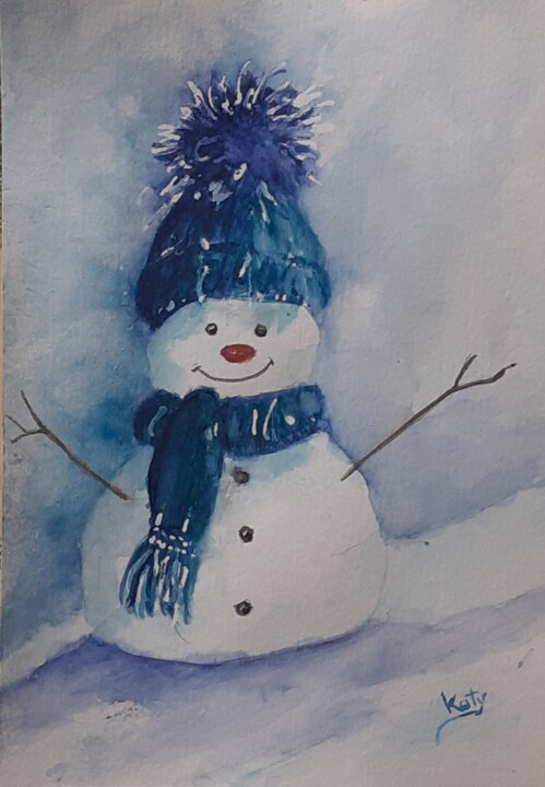 Bonhomme de neige 2 绘画, 7.1x5.1 in