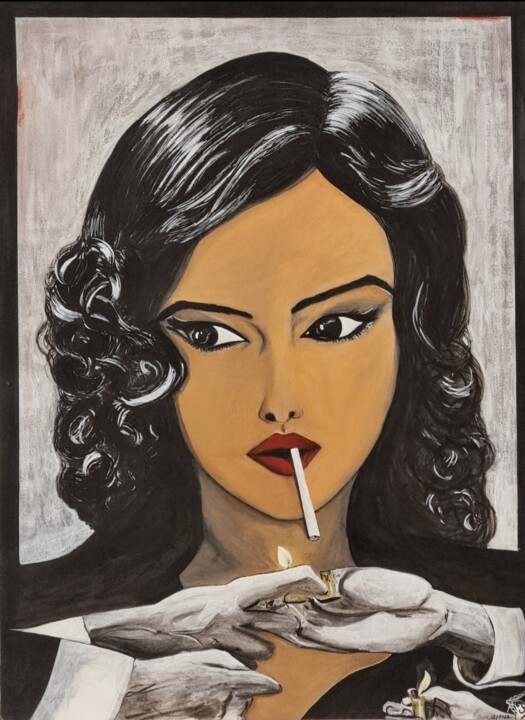 Etre une Femme 绘画, 22.1x16.5 in