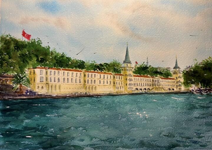 "İstanbul, Kuleli" başlıklı Resim Ekrem Yilmaz tarafından, Orijinal sanat, Suluboya