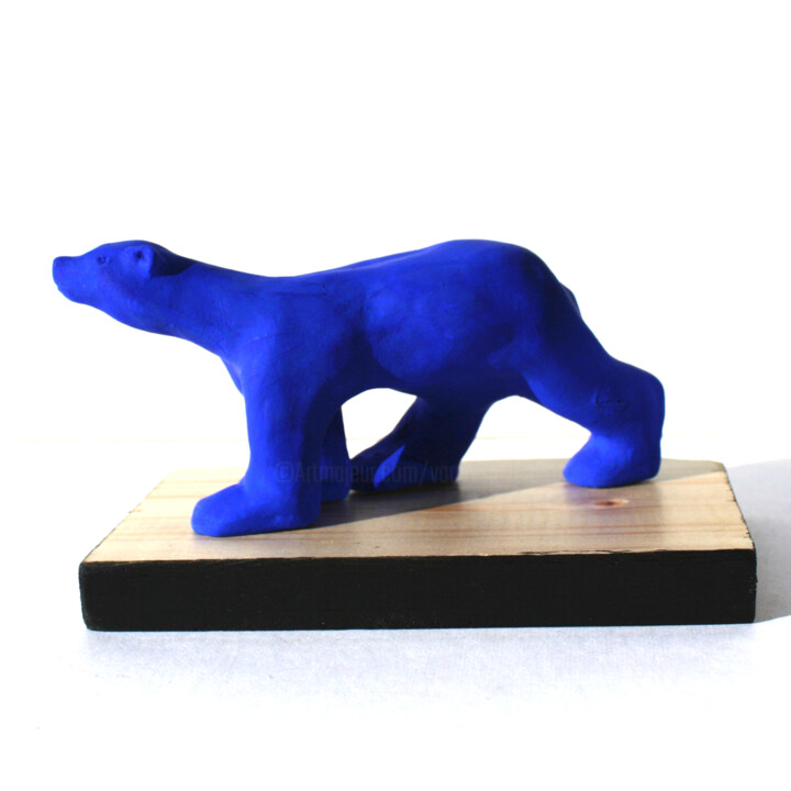 Ours céramique façon Pompon, bleu klein 雕塑, 3.9x6.3 in