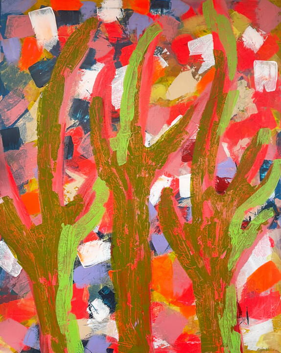 "Kakteen Nr. 2" 绘画, 39.4x31.5 in