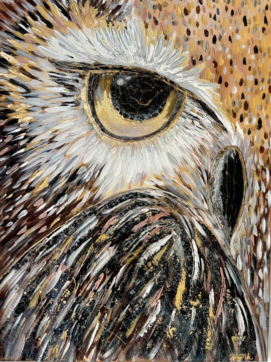 Owl 绘画, 31.5x23.6 in