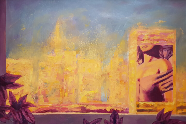 Peinture intitulée "Intimité Publique" par David Benayoun, Œuvre d'art originale, Huile